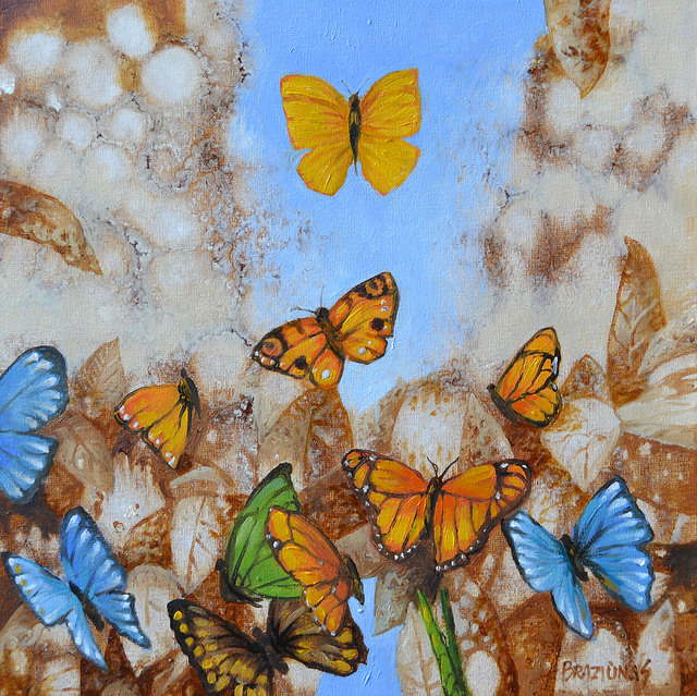 Artist Arturas Braziunas. 'Butterflies' Artwork Image, Created in 2019, Original Painting Oil. #art #artist
