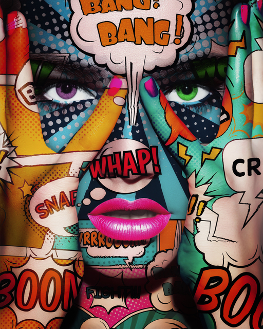 Artist Erik Brede. 'Pop Art Face Part 2' Artwork Image, Created in 2019, Original Photography Color. #art #artist