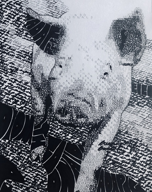 Breanna Broadie  'Mcdonalds Pig', created in 2018, Original Calligraphy.
