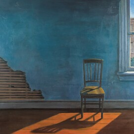 Christopher Brennan: 'Sun on an Empty Chair', 2006 Oil Painting, Interior. 