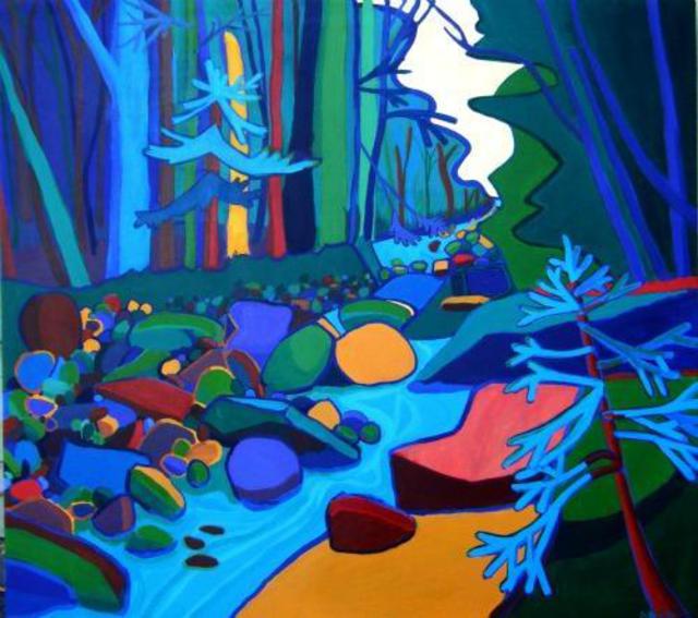 Artist Debra Bretton Robinson. 'Follow The River' Artwork Image, Created in 2012, Original Painting Acrylic. #art #artist