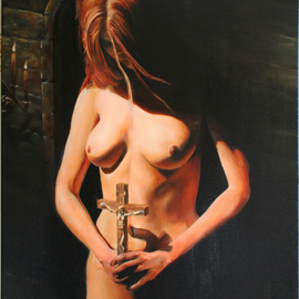Brett Roeller: 'repentance', 2009 Oil Painting, nudes. Artist Description: Oil on Canvas, 18- 22  Damar Varnished...