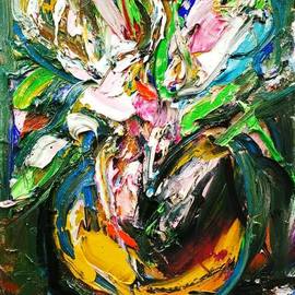 Bruni  Sablan: 'Wednesday Floral by BRUNI', 2018 Oil Painting, Floral. Artist Description: WEDNESDAY FLORAL By BRUNI Sablan11 X14OIL ON CANVASwww.  BRUNIJAZZART.  com408- 298- 4700...