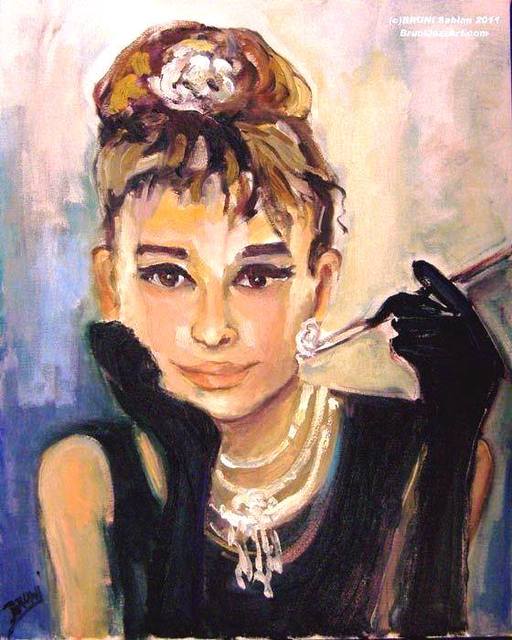 Bruni  Sablan  'Audrey Hepburn By Bruni', created in 2018, Original Drawing Pen.