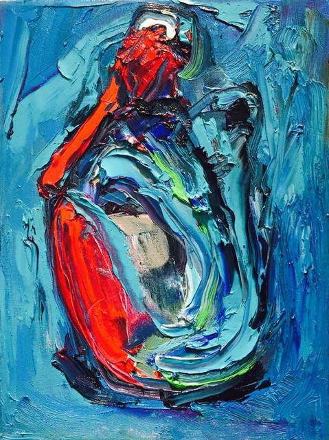 Artist Bruni  Sablan. 'Blue Female Abstract By Bruni' Artwork Image, Created in 2018, Original Drawing Pen. #art #artist