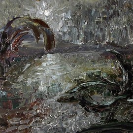Slava Buneev: 'methapysical still life', 2017 Oil Painting, Fantasy. Artist Description: Moon, space, Salvation, Selena, Buneev...