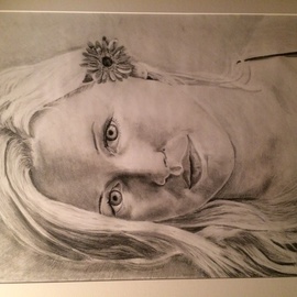 Jordan Burandt: 'Christina', 2014 Pencil Drawing, Portrait. 