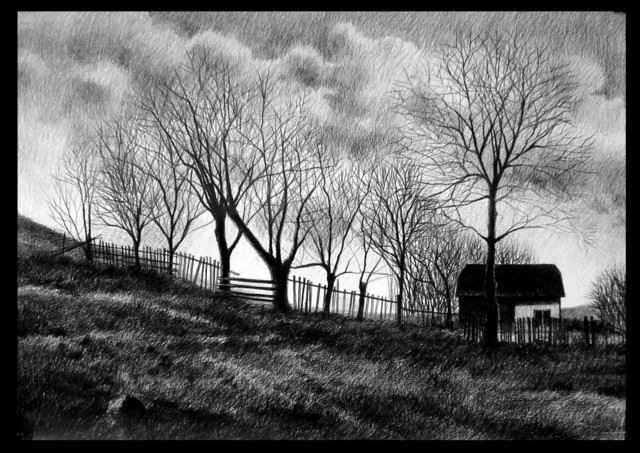 Calin Baban  'Early Spring', created in 2020, Original Drawing Graphite.
