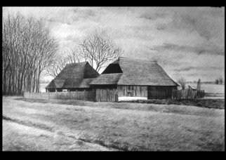 Calin Baban: 'getting dark', 2020 Graphite Drawing, Landscape. NATURE BEAUTY...