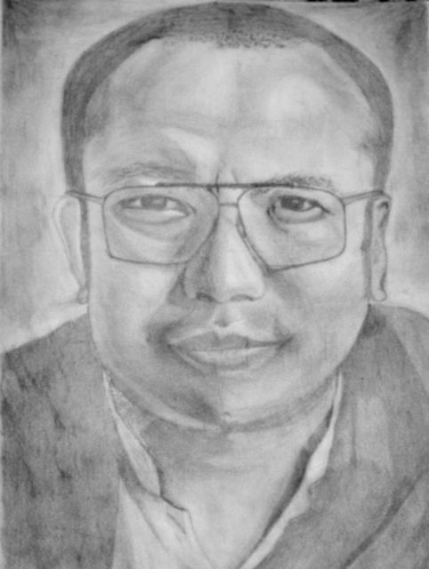 Artist Bryan Patterson. 'HE Tai Situ Rinpoche' Artwork Image, Created in 2005, Original Drawing Pencil. #art #artist