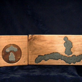 Bryan Patterson: 'Procreation', 2002 Mixed Media Sculpture, Abstract. Artist Description: Concretions inlaid in wood depicting the disciples' cycle of rebirth....