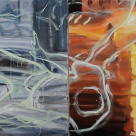 Caoimhghin Ocroidheain Artwork Climate Chaos, 2015 Oil Painting, Political