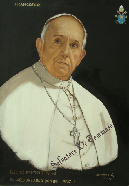 Salvatore  De Tommaso  'Papa Francesco', created in 2017, Original Painting Other.