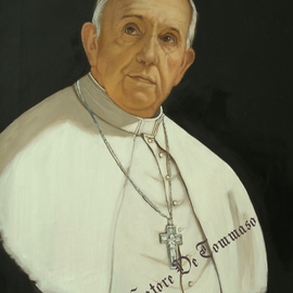 Salvatore  De Tommaso: 'papa francesco', 2017 Oil Painting, Religious. 