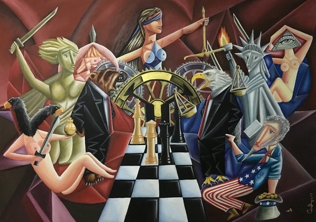 Carlos Duque  'Last Game', created in 2019, Original Painting Oil.