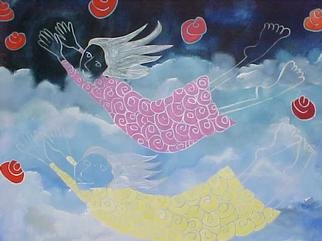 Artist Carola Daireaux. 'Sobre Las Nubes' Artwork Image, Created in 2001, Original Mixed Media. #art #artist
