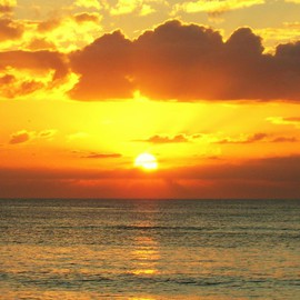 Carolyn Bistline: 'GOLDEN SUNSET', 2011 Color Photograph, Seascape. Artist Description:   PARADISE IS HERE. TROPICAL ISLAND.      ...