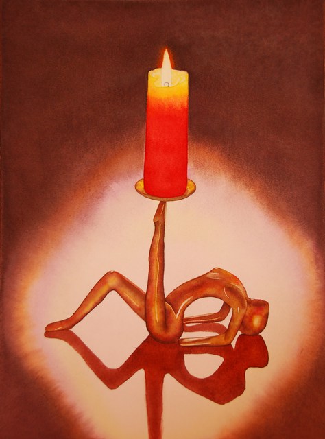 Carolyn Judge  'Reclining Candle Lady', created in 2010, Original Watercolor.