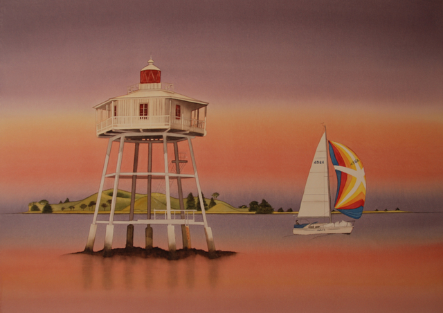 Carolyn Judge  'Bean Rock Lighthouse', created in 2015, Original Watercolor.