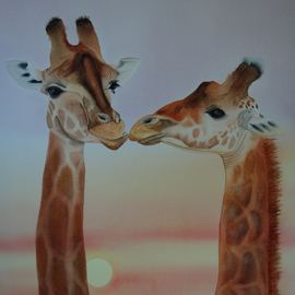 Necking Giraffes By Carolyn Judge