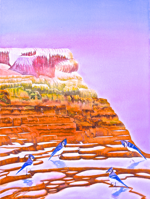 Carolyn Judge  'Mammoth Yellowstone', created in 2020, Original Watercolor.