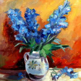Calin Bogatean: 'Cornflowers', 2011 Oil Painting, Floral. Artist Description:  Oil on canvas ...