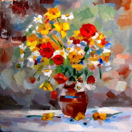 Calin Bogatean: 'Flower', 2011 Oil Painting, Floral. Artist Description:    Oil on canvas   ...