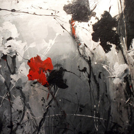 C.c. Opiela: 'Beauty and the Beast', 2010 Acrylic Painting, Floral. Artist Description:    Black and whitetextured.   ...