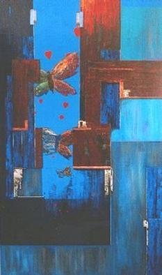 Christian Culver: 'Coalescent Constructions 21', 1999 Mixed Media, Architecture. Oil / mixed media painting....