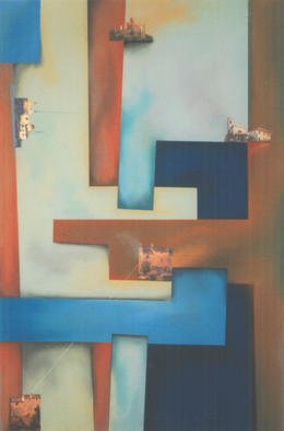 Christian Culver: 'Coalescent Constructions 47', 2001 Mixed Media, Architecture. Pastel media on paper, uses architectural photography as partof composition....
