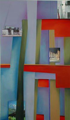 Christian Culver: 'Divergent Paths 4', 2003 Mixed Media, Abstract. Pastel with architectural photographs. ...