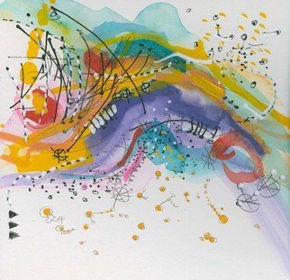 Christine Alfery: 'boogy on out', 2017 Watercolor, Abstract Landscape. 