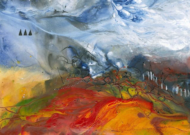 Christine Alfery  'Chasing The Wind', created in 2017, Original Watercolor.