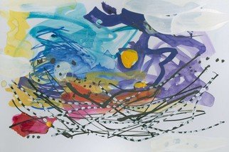 Christine Alfery: 'here comes the sun', 2017 Watercolor, Outsider. Watercolor and Acrylic on paper...