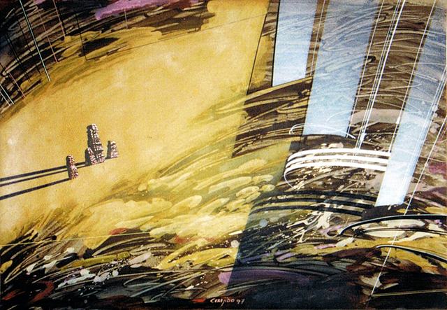 Miguel Cerejido  'Contrapunctus', created in 1997, Original Painting Acrylic.