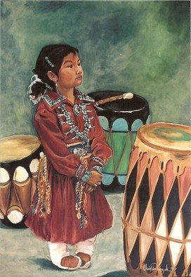 Christine Lytwynczuk: 'Drummer Girl', 1999 Acrylic Painting, Southwestern. Original sold, Giclees available 40x48 $975 and smaller, please contact artist. ...