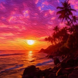 sunset beach By Carmella Grant