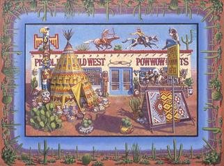 Carol Griffith: 'Pistol Petes', 1992 Oil Painting, Americana. Pistol Pete' s is one of a series of paintings based on memories of roadside attractions and souvenir stands. This painting is a composite of many remembered trips. ...