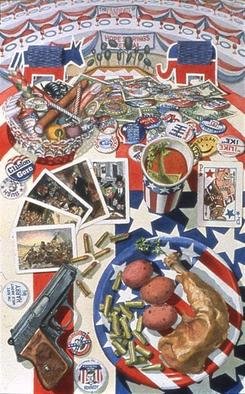 Carol Griffith: 'The Politician', 1992 Watercolor, Satire. Portrait of a high stakes gambler...