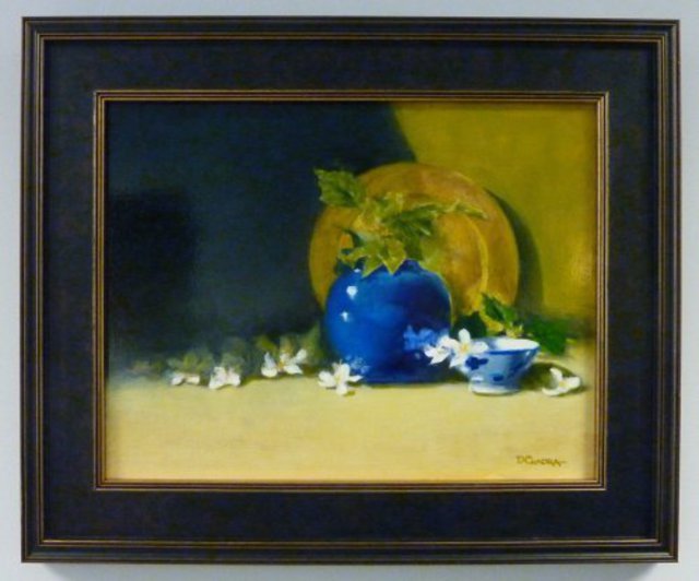 Dennis Chadra  'Blue Vase With  Rice Bowl', created in 2011, Original Painting Oil.