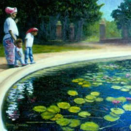 Dennis Chadra: 'Lily Pond', 2011 Oil Painting, Landscape. Artist Description:  Lily Pond, New Orleans, Landscape, Oil, Linen,                 ...