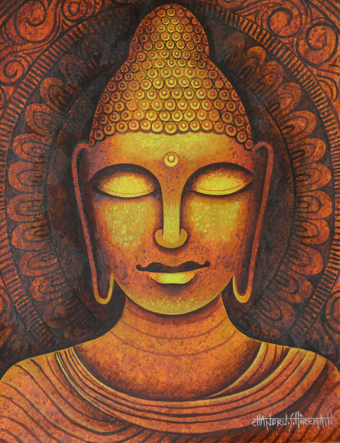 Chandru Hiremath  'Buddha-Csh0010', created in 2014, Original Painting Acrylic.