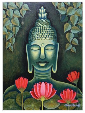 Chandru Hiremath: 'buddha-csh02', 2012 Acrylic Painting, Buddhism. Buddha...