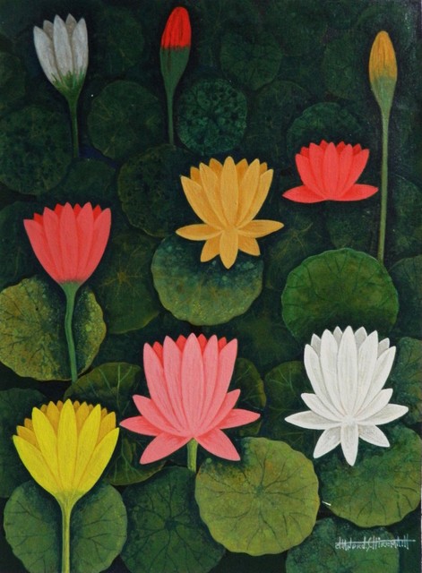 Chandru Hiremath  'Lotuscsh0016', created in 2016, Original Painting Acrylic.