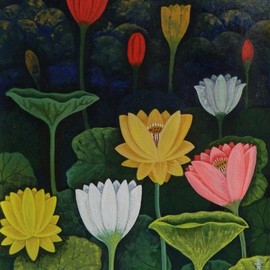 Chandru Hiremath: 'lotuscsh0017', 2016 Acrylic Painting, Floral. Artist Description: Lotus...