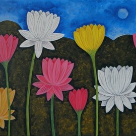 Chandru Hiremath: 'lotuscsh0023', 2016 Acrylic Painting, Floral. Artist Description: Lotus...