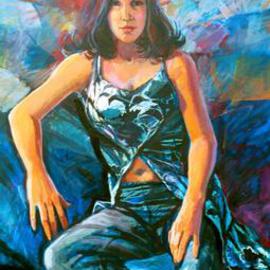 Doyle Chappell: 'Lauren', 2001 Acrylic Painting, Portrait. Artist Description: I am amazed by the transitions in life, where a girl becomes a woman.  The glory of life is, to me, the most exciting subject....