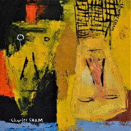 Charles Cham: '2555 YELLOW HEADS', 2018 Oil Painting, Life. Artist Description: aEURoeI believe that drawing is thinking and painting is feeling.  Therefore, I draw what I think and paint what I feel. aEURoeCharles CHAM s works are based on the philosophy of Yin and Yang - the duality of life and the attraction of opposites.  The Yin and Yang paintings ...