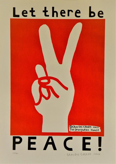 Artist Charles Cham. 'LET THERE BE PEACE' Artwork Image, Created in 2020, Original Printmaking Giclee. #art #artist