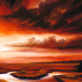 James Christopher Hill Artwork Black Fire, 2007 Oil Painting, Sky